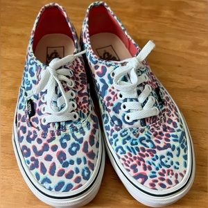 Vans Cheetah Leopard Rainbow White Sneakers Shoes